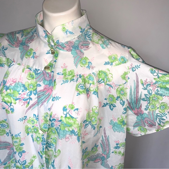 v i n t a g e :: Phoenix Floral Cottagecore Cotton Robe Nightgown - Picture 2 of 13